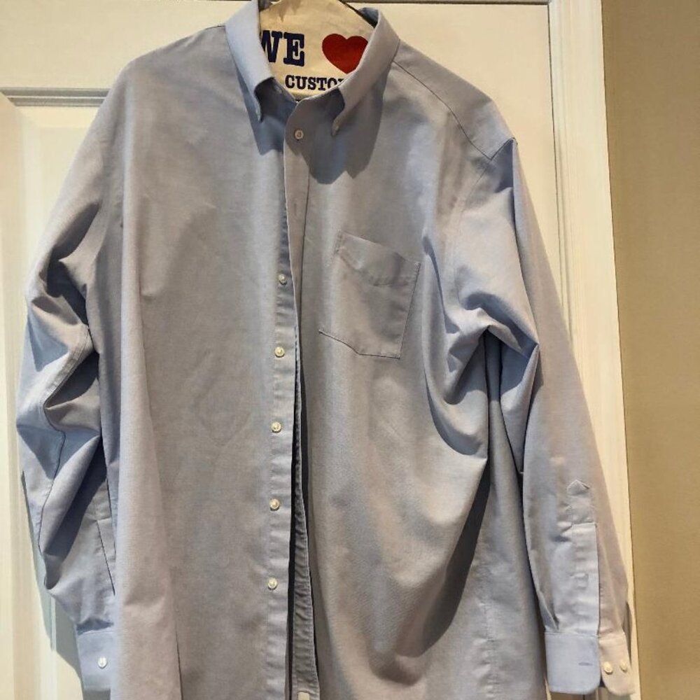 Men's light blue dress shirt 18 EUC